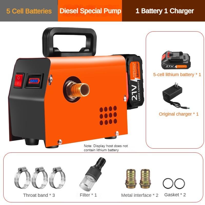 Small Multifunctional Electric Diesel Pump Portable Handheld Diesel Fuel Dispenser  Rechargeable Oil Injection Pump