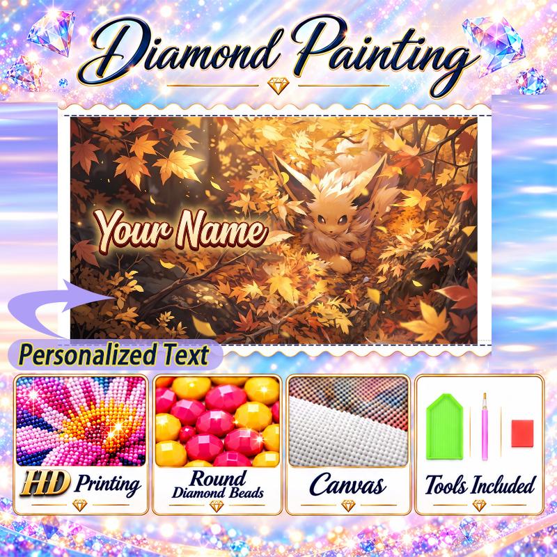 Personalized Jolteon Diamond Art Custom Name 5D Diamond Painting Full Drill DIY Craft
