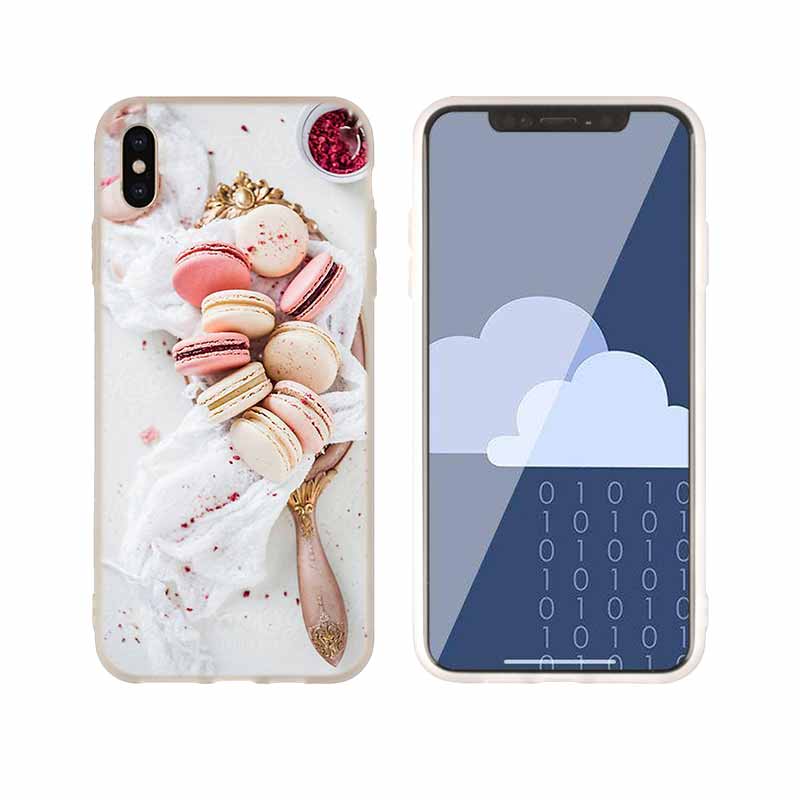 Macarons Cake Soft Silicone Case For iPhone 13 11 12 Pro X XS Max XR 6 6S 7 8 Plus SE Mini Cover