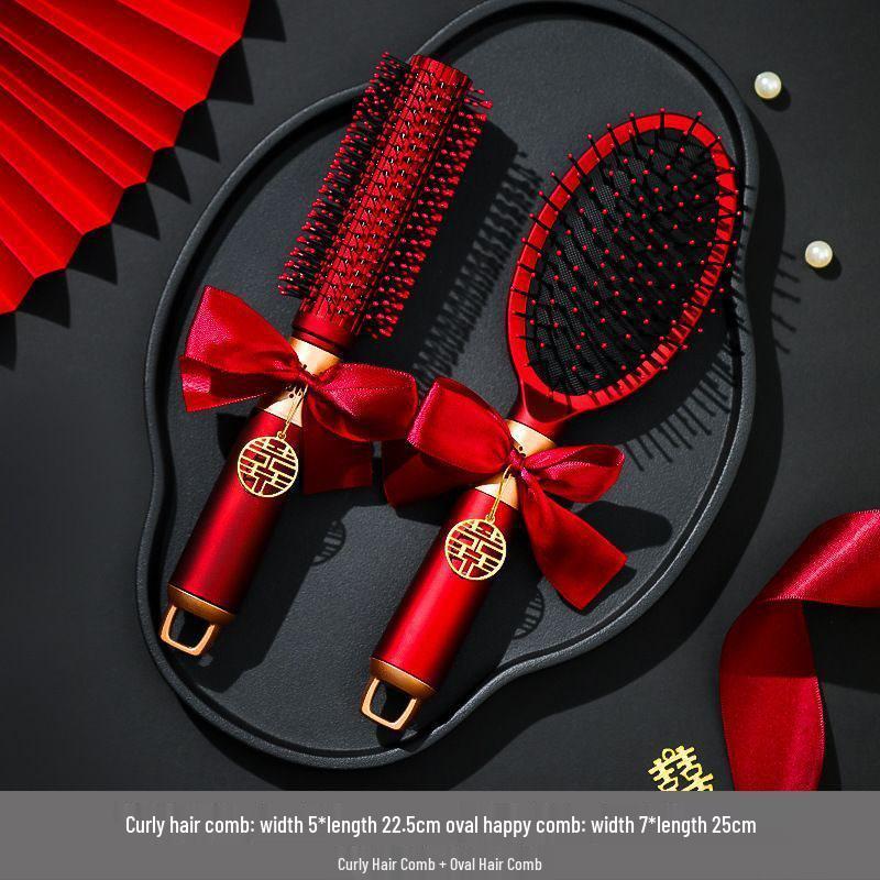 Červené svatební potřeby: Happy Comb Věnná kolekce - Pár polštářů pro ni