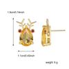E0532 Christmas Reindeer Zircon Stud Earrings, Women's Gold-Plated Copper, European and American Festive Style.