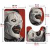 Art the Clown (5) Flannel Toilet 3 Piece Set Soft Bathroom Toilet Seat Cover Non-Slip Bath Rug Home Bathroom Decor