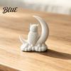 Creative Gift for Holidays Crescent Moon Owl Statue 3D Printed Figurine with Cloud Small Statue Countertop Base Desktop Ornament Home Office Bedroom