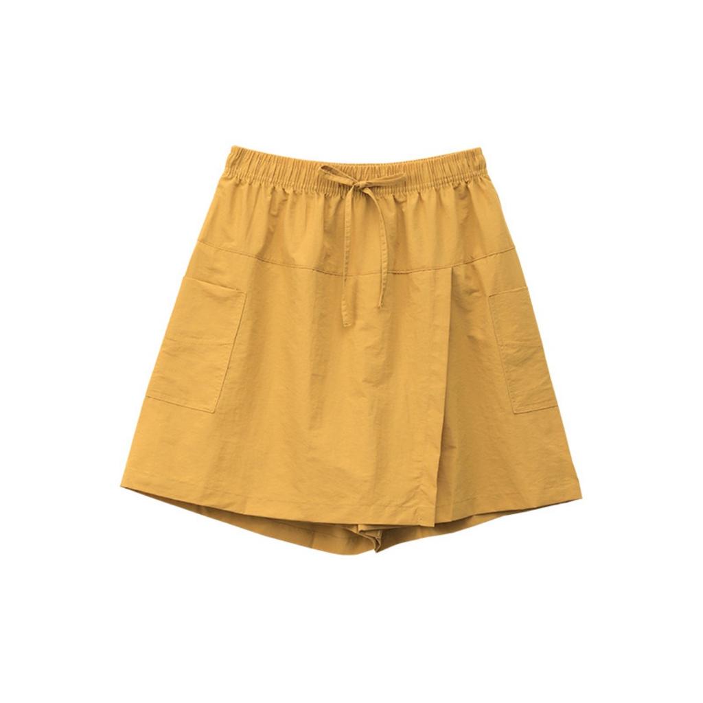 Quick Drying Sports Shorts for Women's Summer Casual Shorts with Elastic Waistband and Front Slit Design, Work Pants Skirt