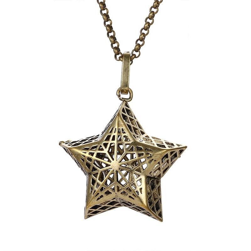 Mexico Chime Two-Color Feather Caller Locket Piano Ball Necklace Essential Oil Diffuser Perfume Musical Pendant New Jewelry