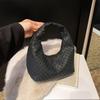 Texture Woven Embossed Hobo Anti-splash Water Crescent Pouch Portable Underarm Bag  Students