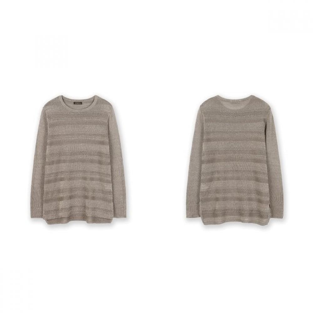 Furina Cotton Blend Texture Stripe Sweater