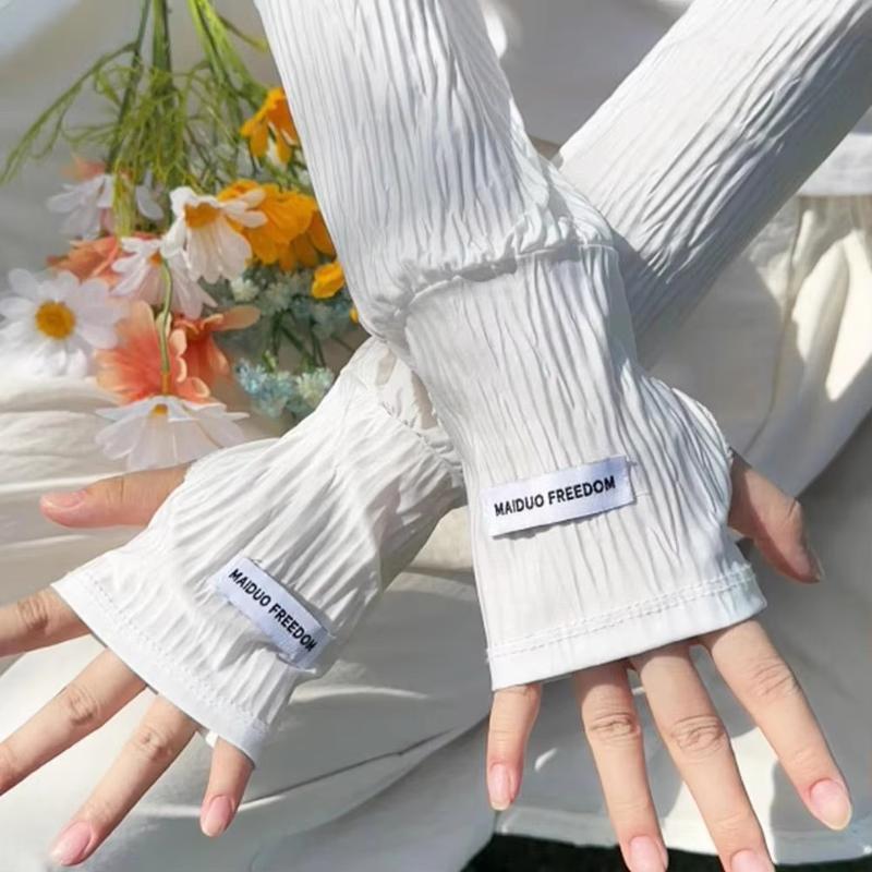 Summer Ice Silk Sunscreen Sleeve Butterfly Print Sun Uv Protection Arm Sleeves Cycling Driving Gloves Keep Warm Comfortable
