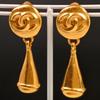 CHANEL Earring Swing / COCO Mark gold Plated Gold 29.8g Women Used