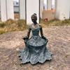 Leaf Fairy Bird Feeder Resin Goddess Figurine Birdseed Holder Outdoor Bird Feeder for Garden Backyard Balcony Porch Decoration