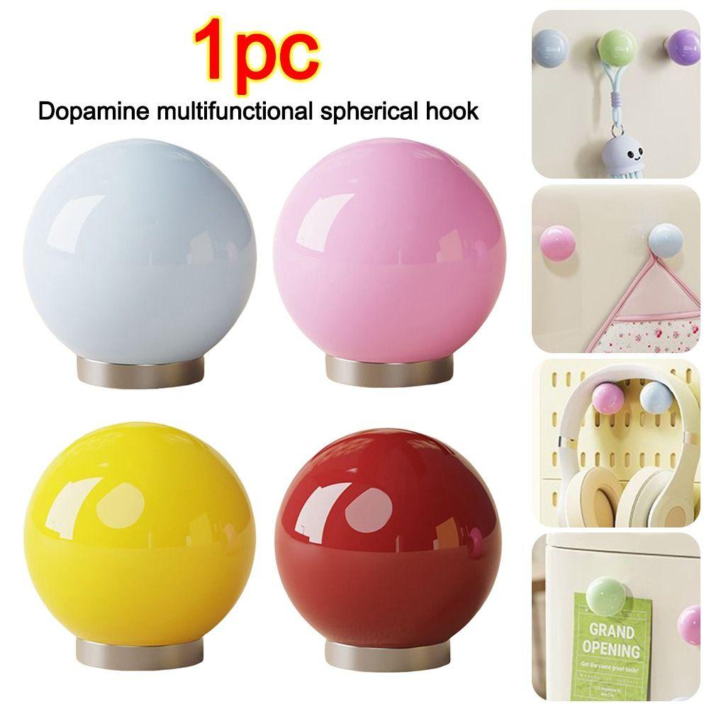 No Punching Dopamine Ball Hooks Space Saver Load-Bearing Hooks Magnetic Hook  Home Pegboard Storage