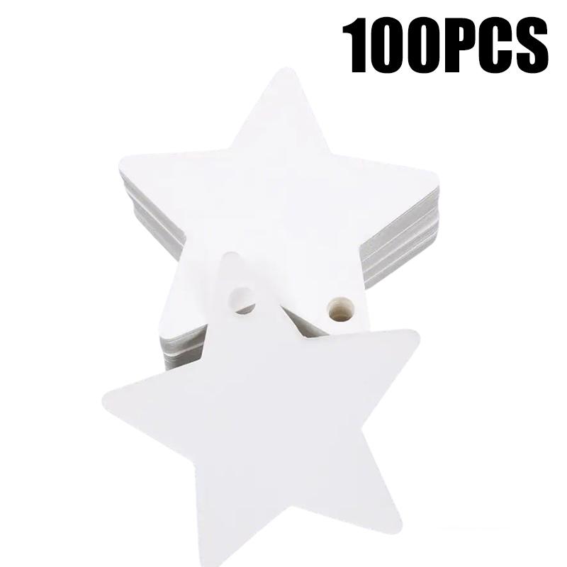 

100PCS Kraft Paper Star Shape Label Writable Blank Hanging Tag Decorative Marking Card 3 Colors Available Gift Package Props ZYF