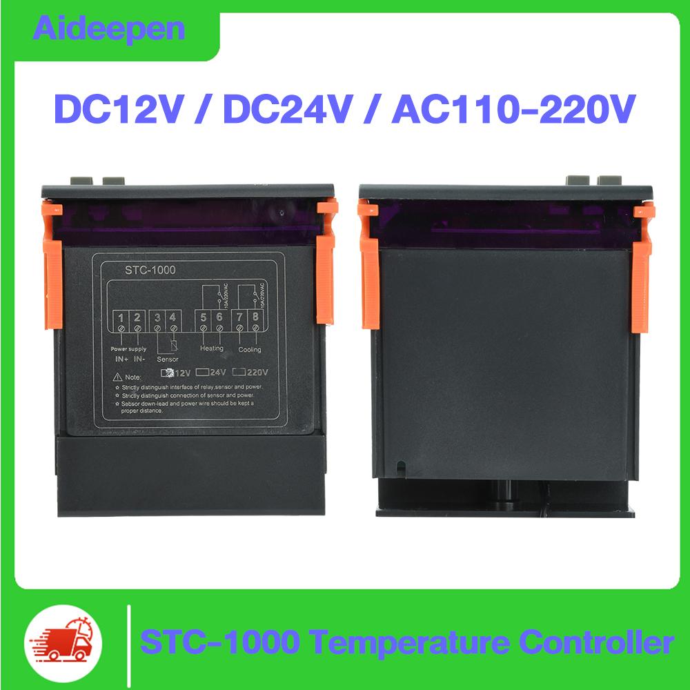 STC-1000 Digital Temperature Controller With NTC Sensors AC 220V DC12V 24V Thermostat Controller for Incubator Refrigerator