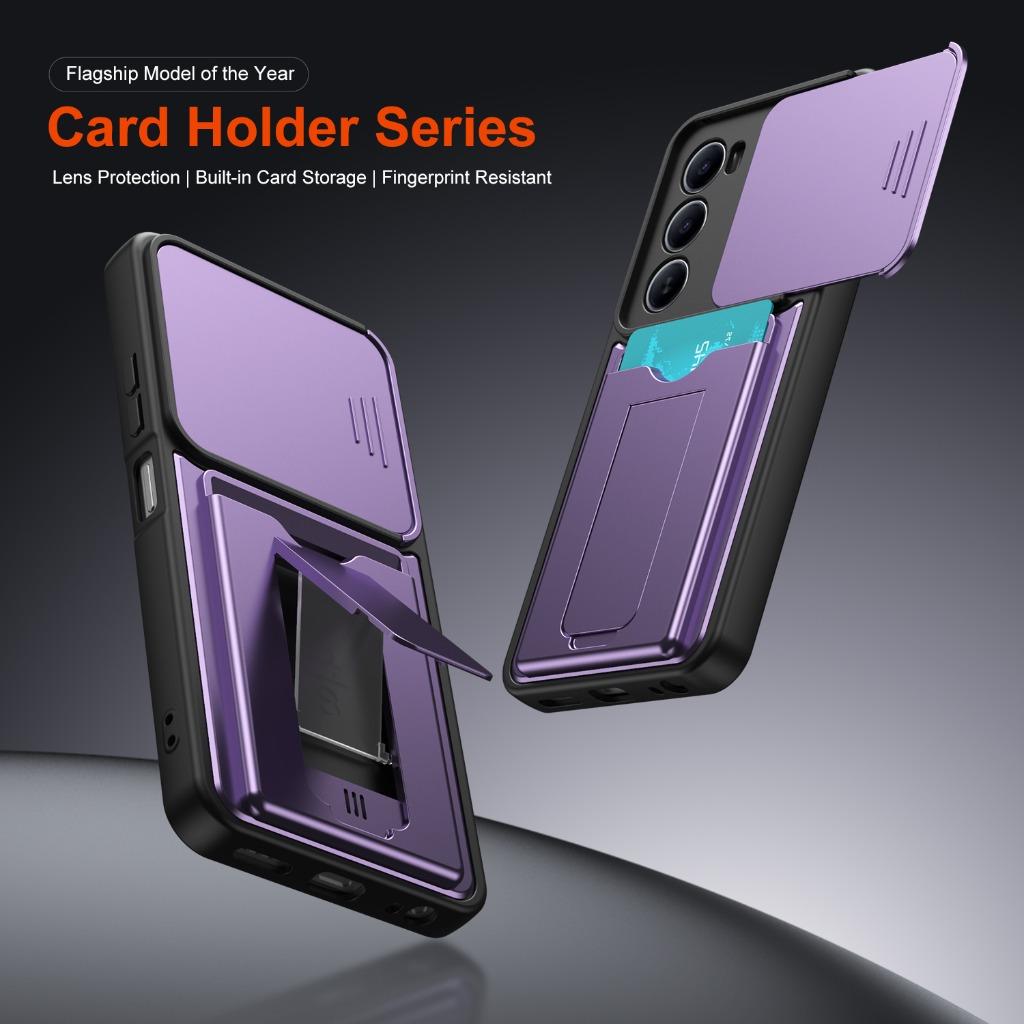 Slide Camera Lens Protector Phone Case Built-in Card Slot Holder Invisible Bracket Kickstand For Itel A100C A100 Wallet Cover