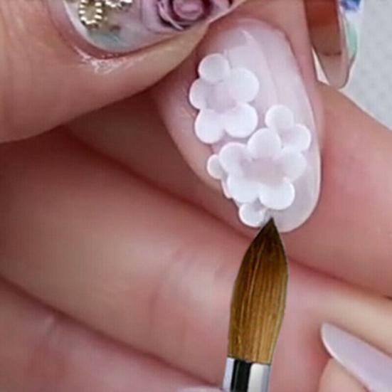 Color Block Round Top Wood Handle Nail Art Pen Line Drawing Brush Manicure Tool