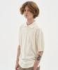 BLOND9 Soft Cable Collar Short Sleeve Knit_Ivory