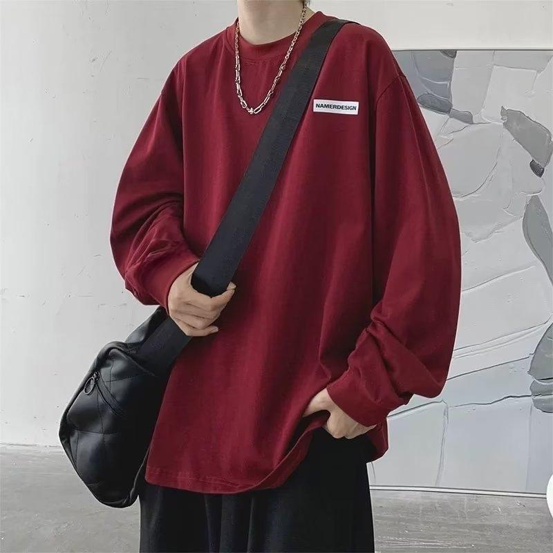 Men's American Retro Long Sleeve Heavyweight Sweatshirt, Spring/Autumn 2023 Style.