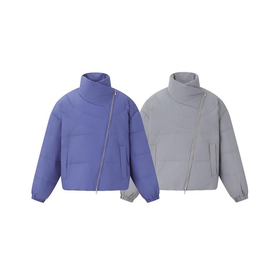 Forn3 Men's Trendy Designer Winter Down Jacket with Oblique Zipper and 90% Down Filling - Loose Fit N1790