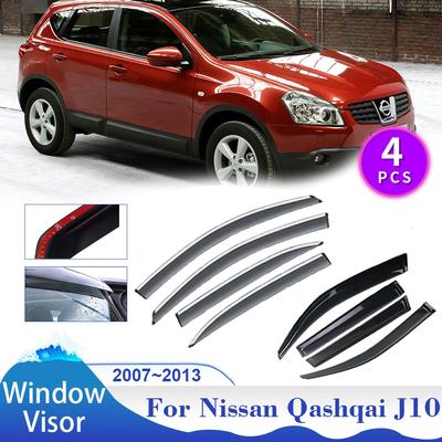 Für Nissan Qashqai J10 Dualis 2007 ~ 2013 Autofenster Visier Sonne Regenschutz Abdeckung Seitenmarkise Shelter Vent Rauch Außenzubehör