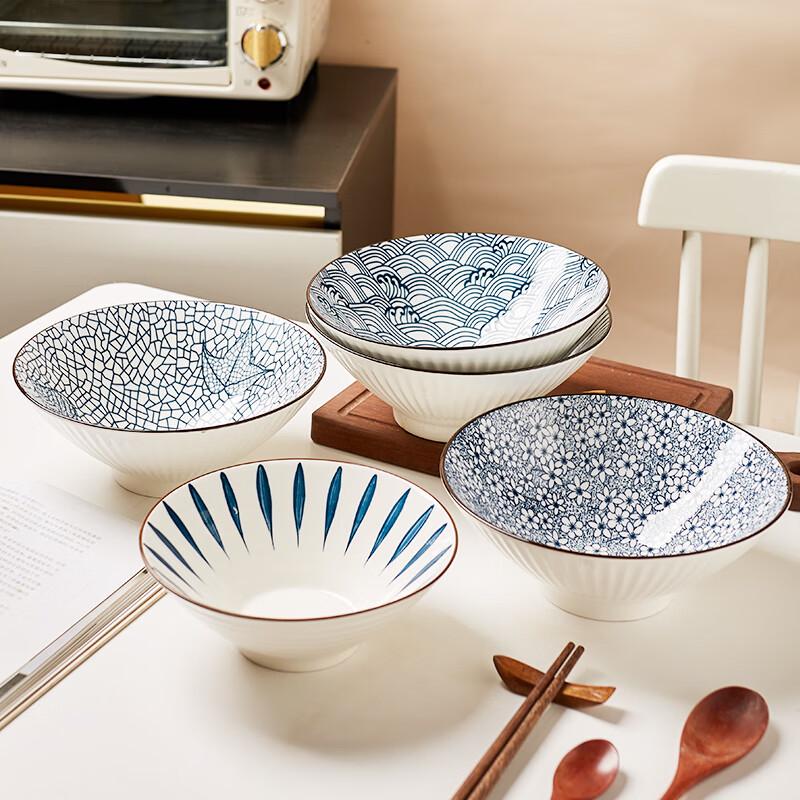 Japanese Style 8-inch Ceramic Noodle Bowl