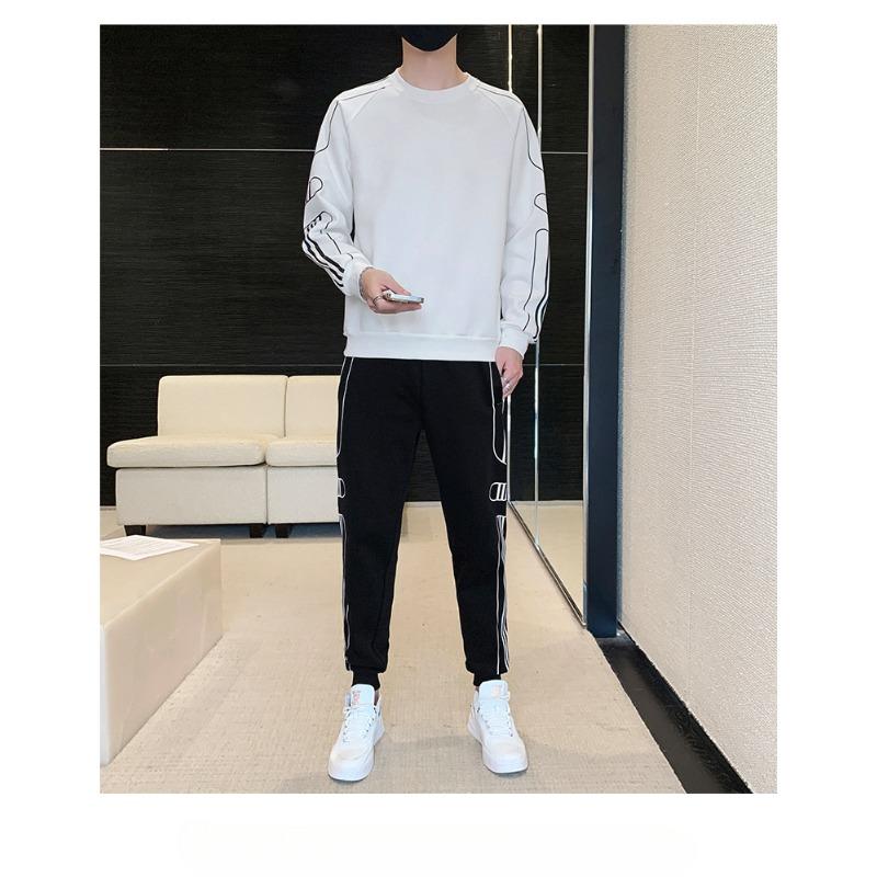 Herren Neue Baumwollpullover Freizeitkleidung Frühlings- und Herbsttrend Hong Kong Style Tide Brand Sportswear Anzug