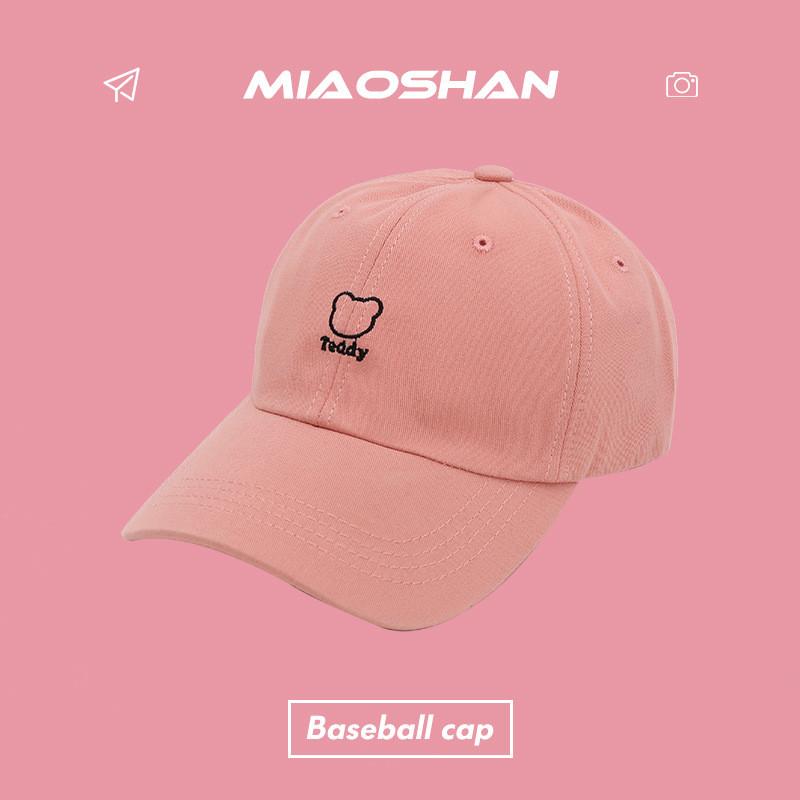 Embroidery Cute Bear Baseball Cap Korean Style Adjustable Cotton Sun Hat