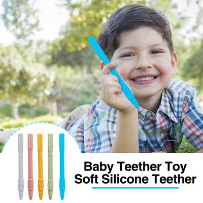 Bastone per la dentizione del bambino Cibo Portatile Flessibile a forma di razzo Giocattolo da masticare Grado Morbido Silicone Dentizione Sollievo Sensoriale per la dentizione del neonato
