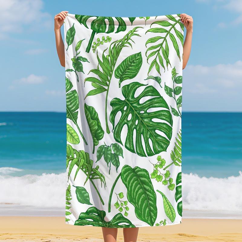 Tropical Palm Microfiber Beach Towel Oversized Quick Dry Sand Free Bath Towels Large Lightweight Swimming Blanket Swimwear