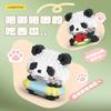 Neue niedliche Panda-Puppe Schaukelstuhl isst täglich Bambus Serie Baustein Desktop-Ornamente Geburtstag Festival DIY Kindergeschenke