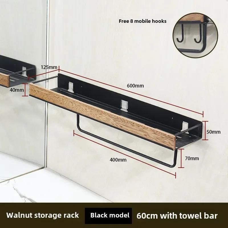 Černé rohové police do koupelny Kuchyňská nástěnná police Stojan na šampony do sprchy Koupelnové doplňky 40-60 cm