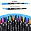 24-color Double-headed Black Pen Marker, Sketch Book and Painting Pen Set, Fine Tip and Wide Tip Design, Two-in-one Professional Art Supplies