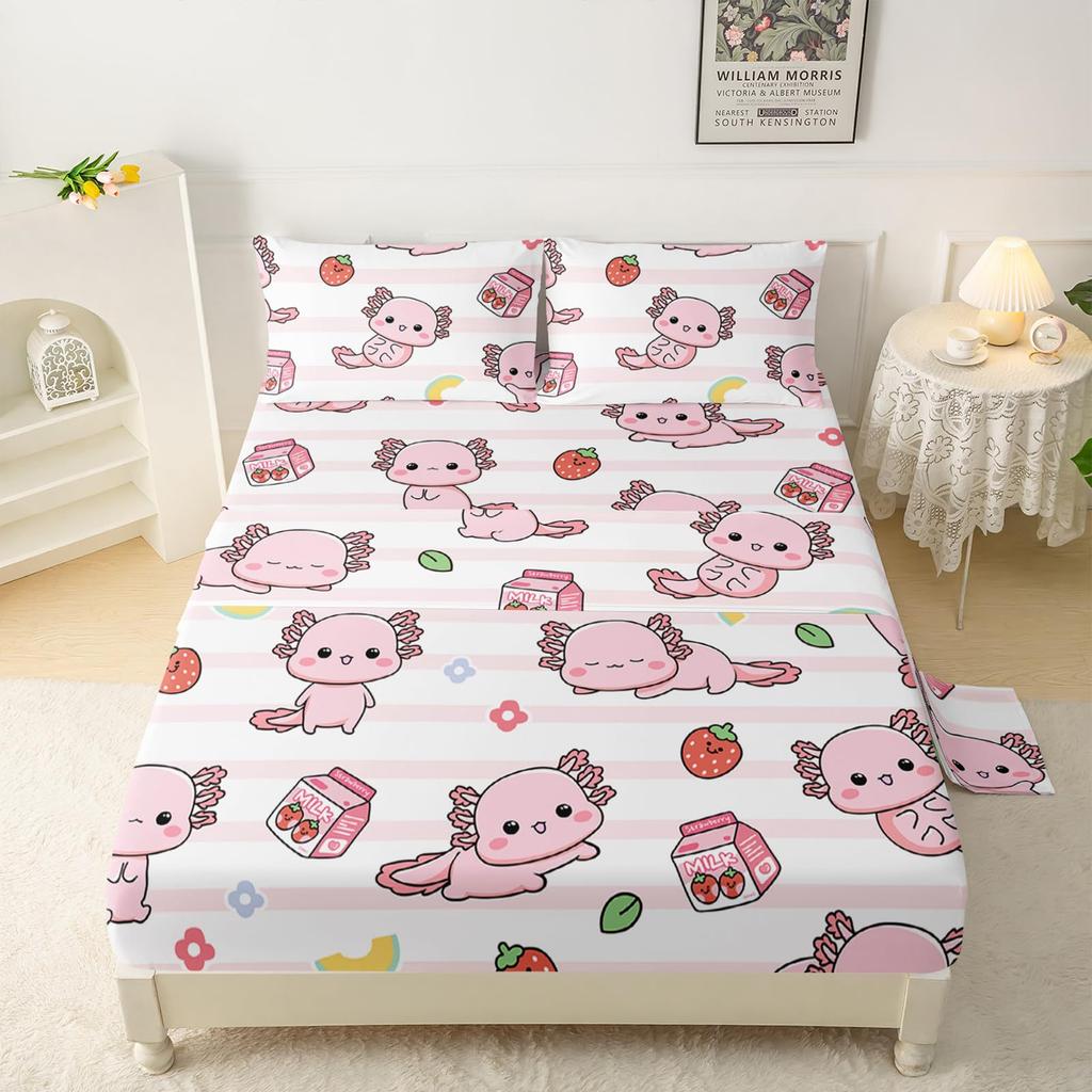 Forest Animal Fox Deer Bear Pattern Sheet Four-Piece Bedroom Room Dormitory Bedding Decoration