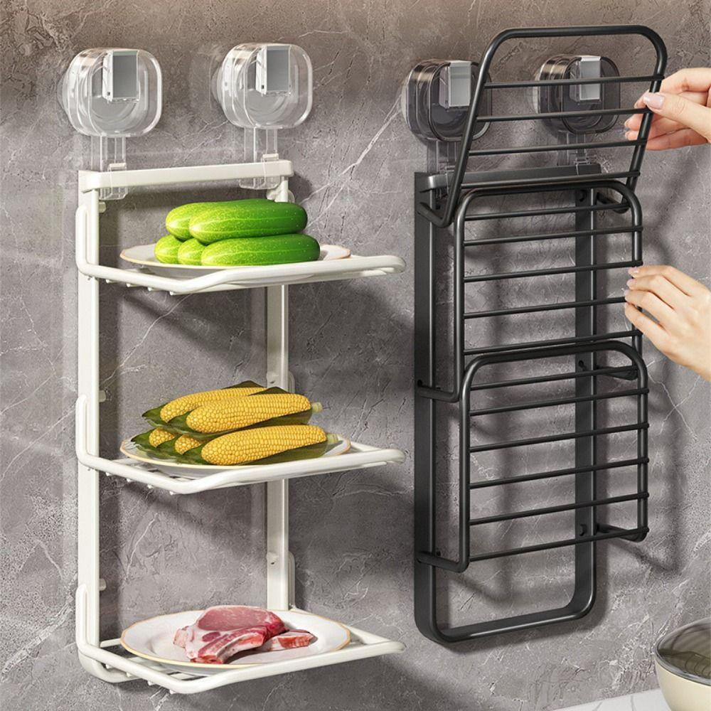 Self-Adhesive Dish Preparation Rack Multi-layer Prepare Food Rack Kitchen Supplies