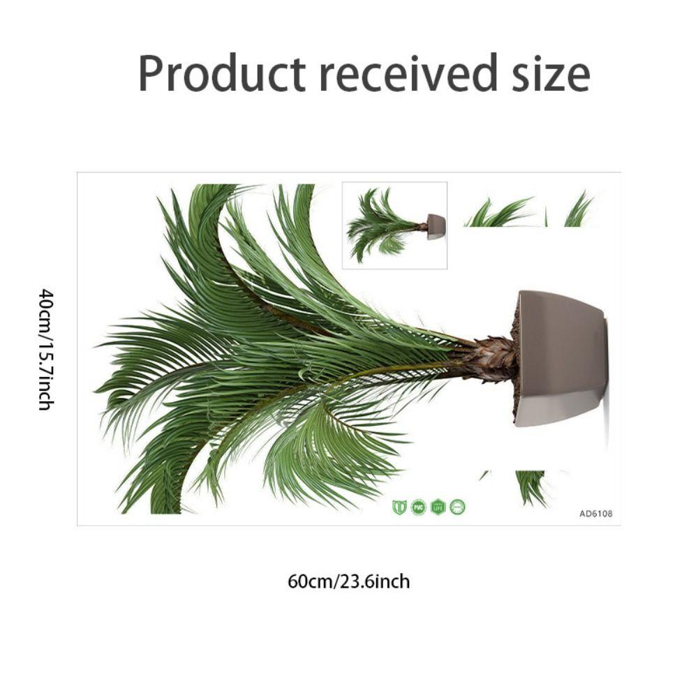 PVC Wall Decals Waterproof Wallpaper Wall Decoration Green Plant Potted Wall Sticker  Dormitory