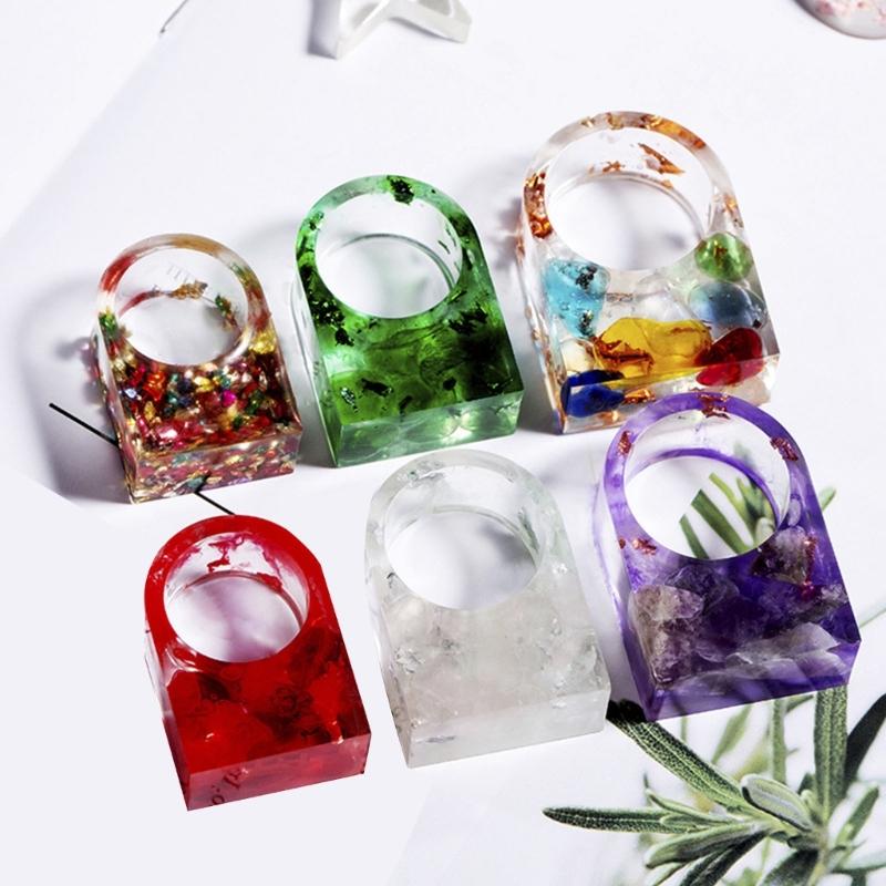 6 Cavities Silicone Rings Molds Silicone Jewelry Molds Resin Molds for Epoxy Resin Finger Rings Pendant Jewelry Making