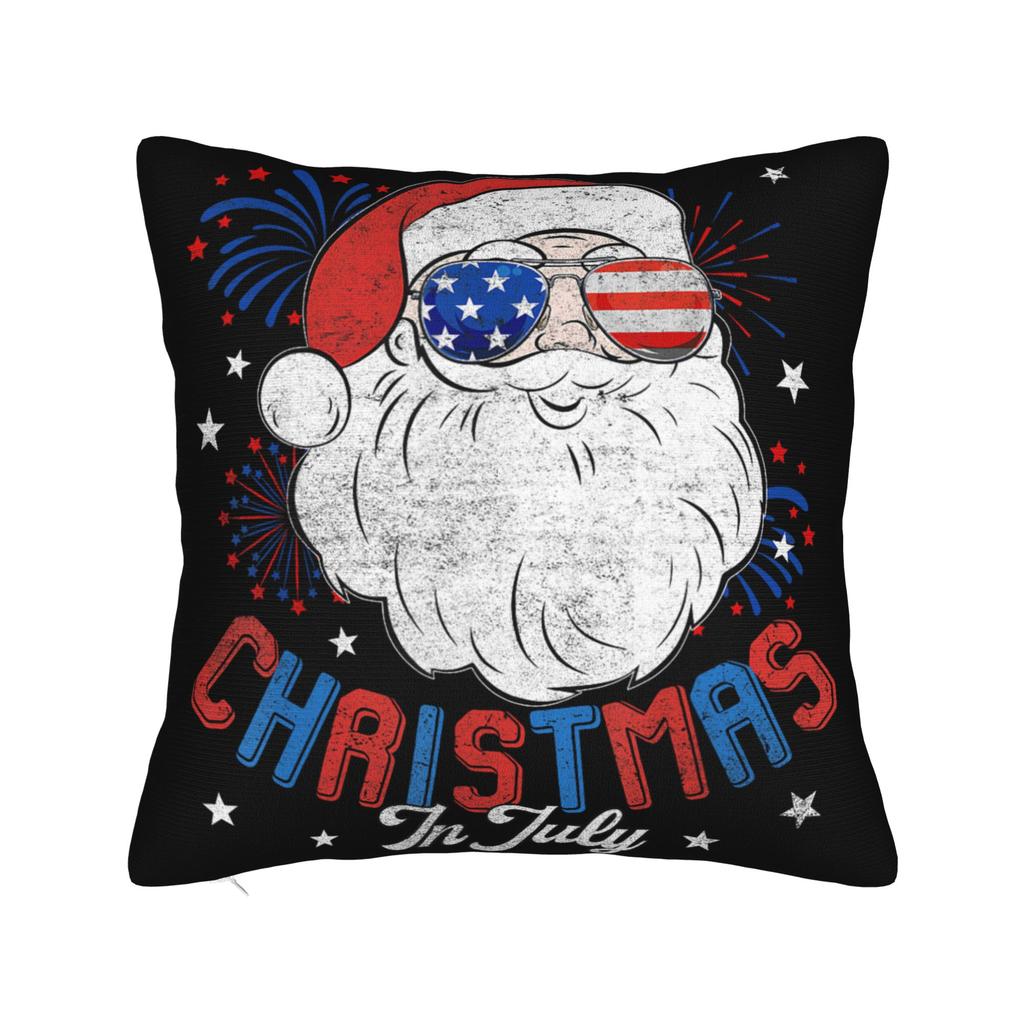 Decorative Pillow Covers Christmas In July Vacation Merch Bedroom Pillow Case Cover Square Multiple Sizes