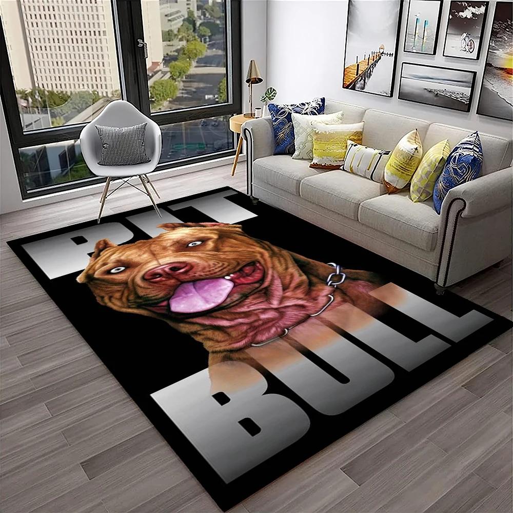 French Pit Bull Dog Pet Cartoon Carpet Rug for Home Living Room Bedroom Sofa Doormat Decor,kids Play Area Rug Non-slip Floor Mat