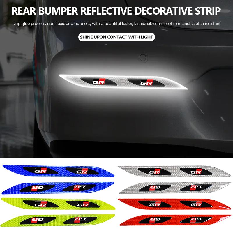 Car Styling Trunk Bumper Warning Safety Sticker Reflective Strip For Toyota Yaris Corolla Rav4 CHR Auris Cruiser Prius Voxy