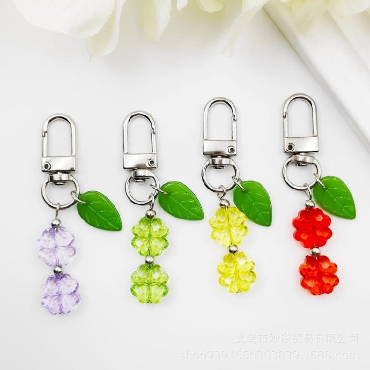 Acryl Kleeblatt Schlüsselanhänger Dekorationen Anhänger Handtasche Anhänger Schmuckstück Süßer Schlüsselanhänger Anhänger für Damen Mädchen