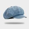 Women's Retro Denim Cloud Beret Flat Vintage Painter Cap Trendy Simple Spring Fashion Winter Hat for Female