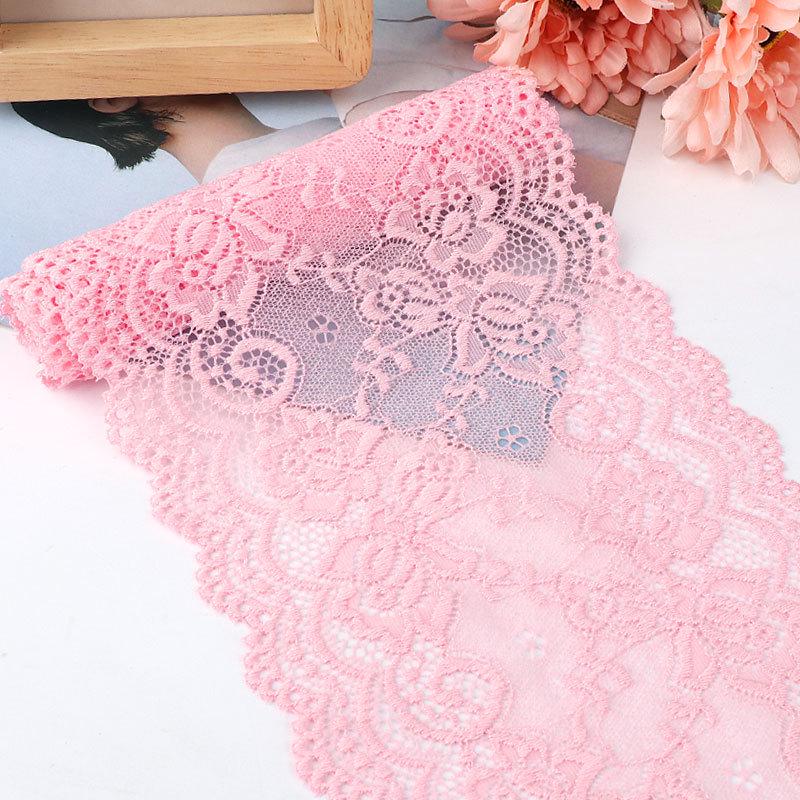 15cm Szeroka Miękka Elastyczna Koronka do Dekoracji Ubrań i Spódnic DIY w Kolorze Białym lub Czarnym