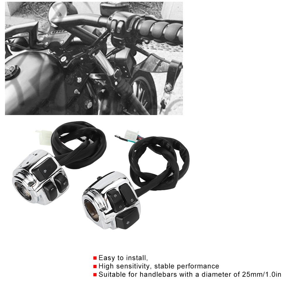 2pcs Motorcycle High Low Beam Handlebar Control   with Wiring Harness