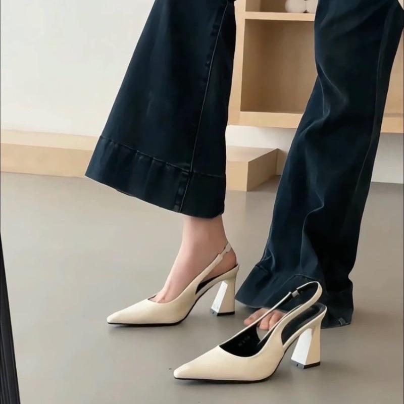 New Style Luxury Designer Summer Women Sandals Fashionable Pointed Toe Singbacks Shoes Ladies Elegant High Heel Stripper Sandals