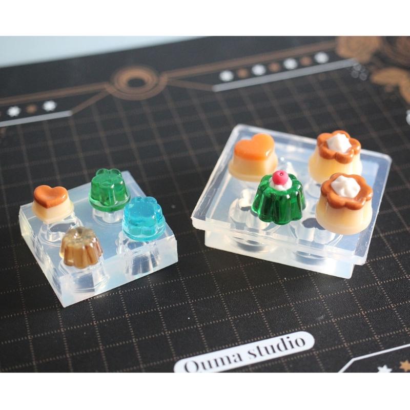 4-Cavity Blank Puddings Mould Mini Cup Chocolate Candy Mold Silicone Baking Molds DIY Jellies Pudding Mousses Cake Decor