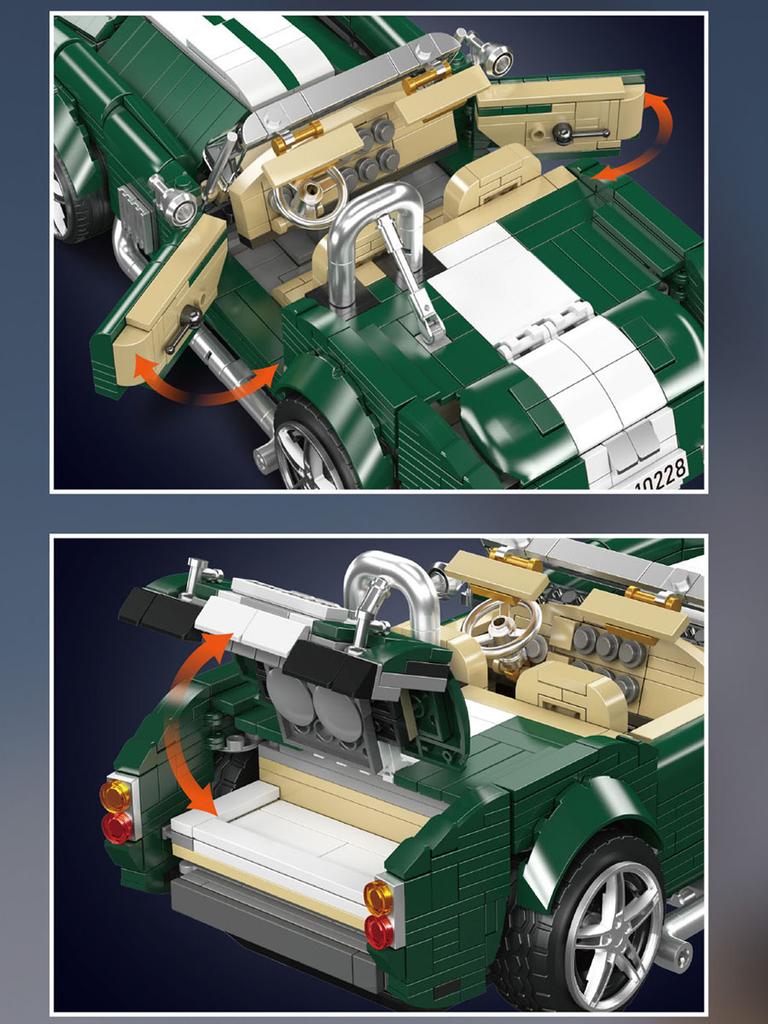 MOC AC Cobra Baustein-Sets 1198 Teile Mould King Technisches Fahrzeugmodell Konstruktor Spielzeug für Erwachsene Kinder Halloween Geschenke