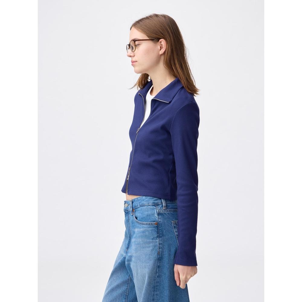 Gu By Uniqlo Rib Double Zip Cardigan
