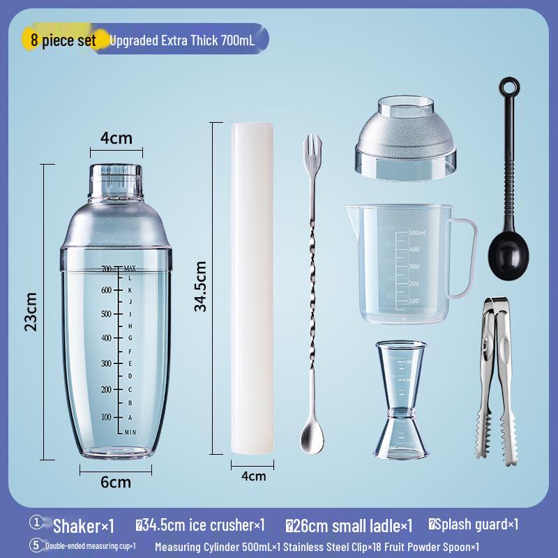 Set Shaker per Cocktail e Tè con Frusta e Bastoncino Tritaghiaccio