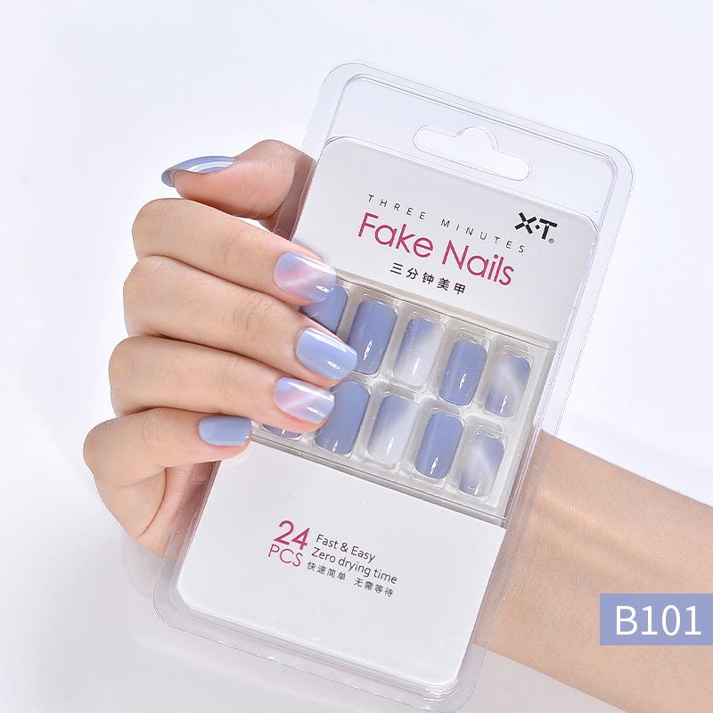 

Съемный и носимый квадратный носок, короткий готовый готовый продукт, съемный носимый искусственный нейл-арт, накладной нейл-арт для женщин