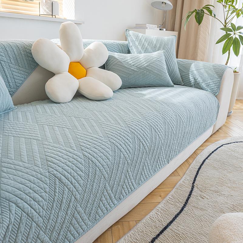 Pernă de canapea coreeană din bumbac, husă de pernă universală anti-alunecare pentru toate anotimpurile, husă de canapea simplă de culoare solidă