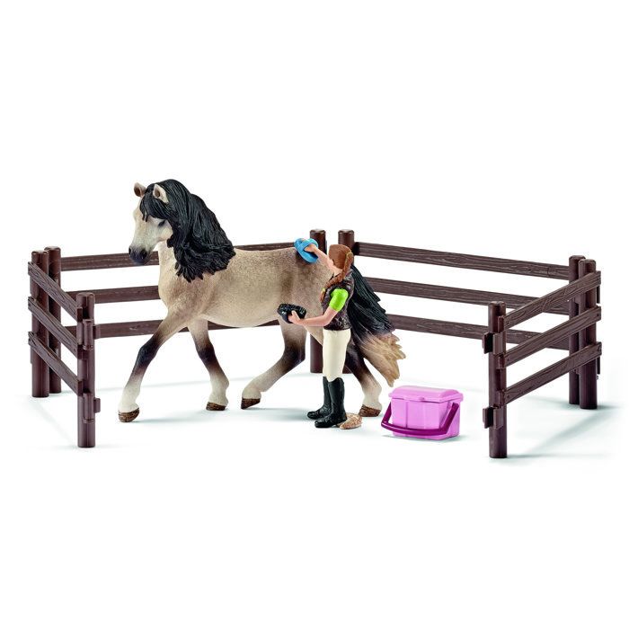 Coffret kit de soin pour chevaux andaloux, schleich 42270 Horse Club, coffret figurines pour enfants, dès 5 ans